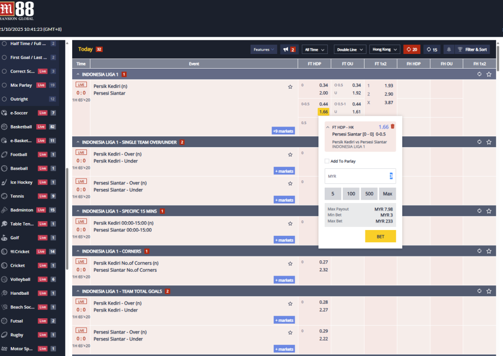 Players will need to click the odds they want to place a bet on to reach this pop-ip message before clicking the "bet" button on the lower right portion of the box.