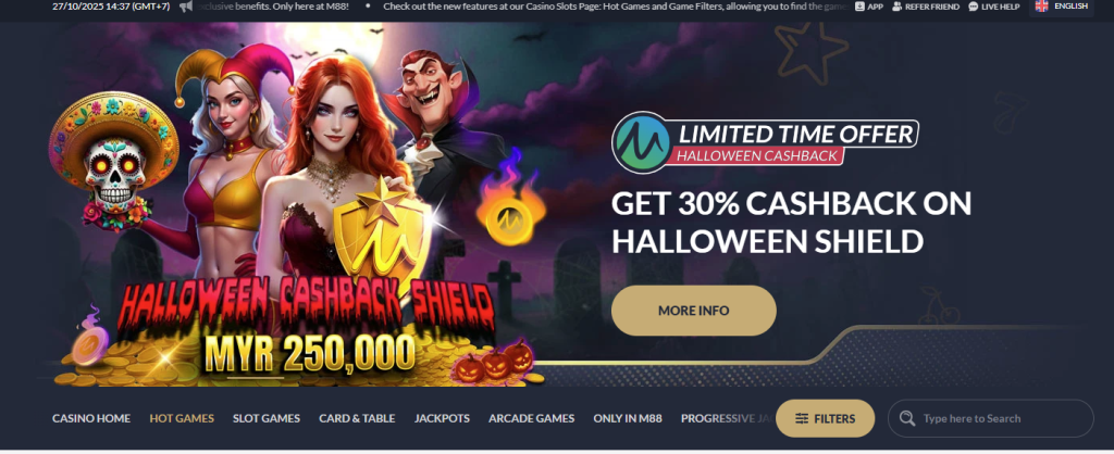 M88 offers spooky, yet exciting thrills in this time of the year with its Halloween Cashback Shield promotion.