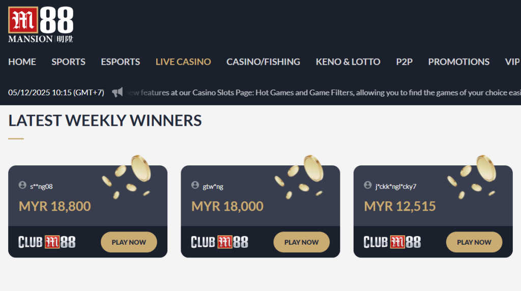 Players are reminded to claim M88's live casino welcome bonus to ensure a more enjoyable playing experience through Club M88.